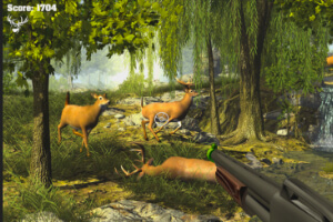 A screenshot from Big Buck Hunter.