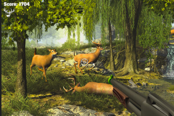 A screenshot from Big Buck Hunter.
