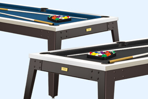 The Rene Pierre pool table two sizes.