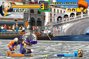 A screenshot from a King of Fighters video game.