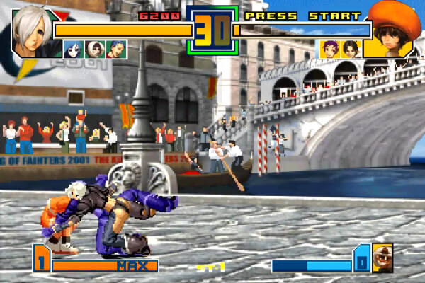 A screenshot from a King of Fighters video game.