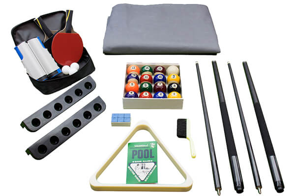 The accessories provided with the California outdoor dining table.
