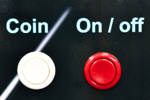 Front buttons on the Cosmic Creators' Edition arcade machine.