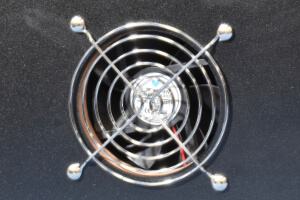 The cooling fan on the Cosmic Creators' arcade machine.