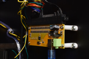 The JAMMA connector on the Cosmic Creators' Edition arcade machine.