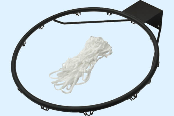 The Sure Shot In Street Basketball net and ring.