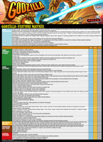 The features matrix for the Godzilla pinball machines.