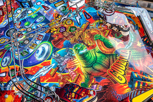A close up shot of the playing field artwork