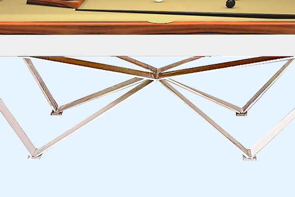 The legs of the Scorpion Slate Bed Pool table