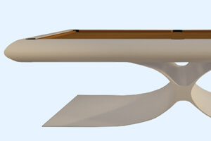 The Edra slate bed pool table surface.