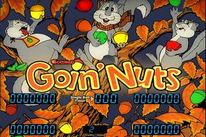 The virtual backglass for Goin' Nuts pinball.
