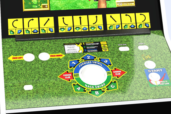 Controls on the Golden Tee arcade.