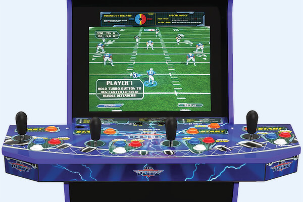 Controls on the NFL Blitz arcade.