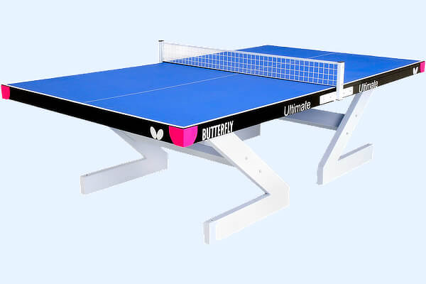 For permanently fixed table tennis tables.