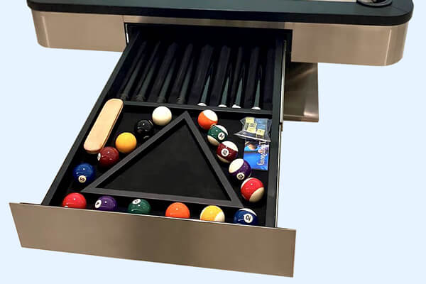 The Horus Slate Bed pool storage.