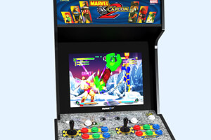 The Arcade1up Marvel vs Capcom II screen.