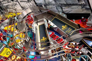 James Bond 007 pinball playfield.