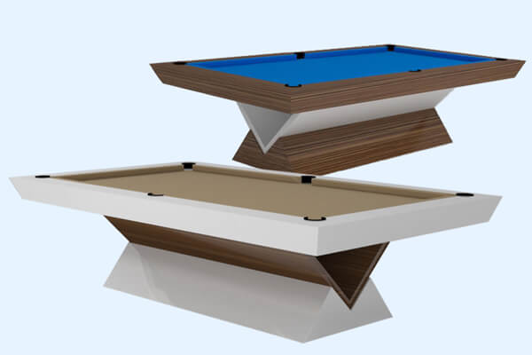 The Louvrees Pool Table in two finishes.
