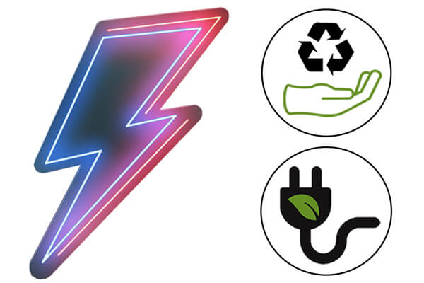The Lightning Bolt Neon sign and environmental signs.