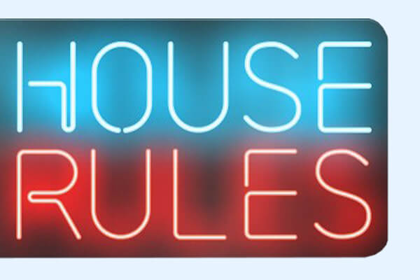 The My House My Rules Neon sign.