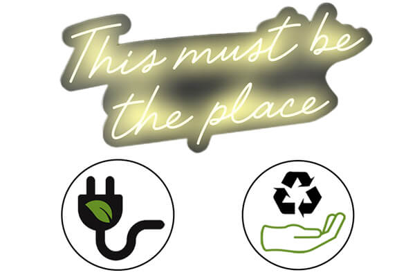 The this must be the place neon and environmental signs.