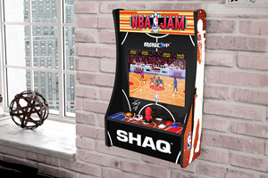Arcade1up NBA Jam Partycade in a wall.