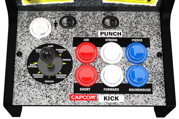 Controls of the street fighter II countercade.