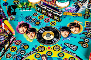 The Stern Beatles platinum pinball features.