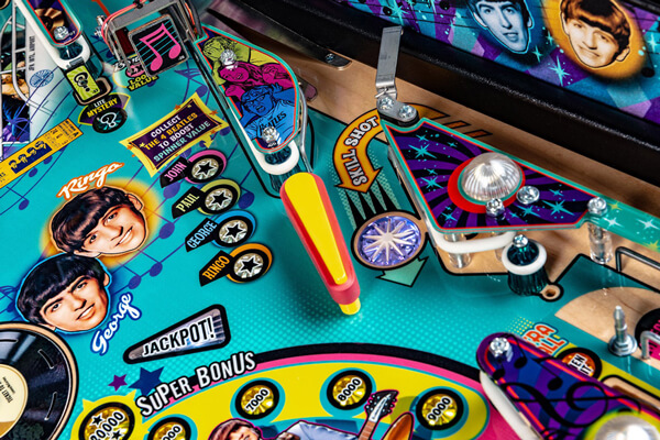 The Stern Beatles diamond pinball features.