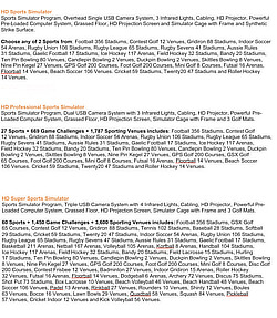 The different package types available.