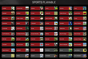 Sports Simulator Games menu.