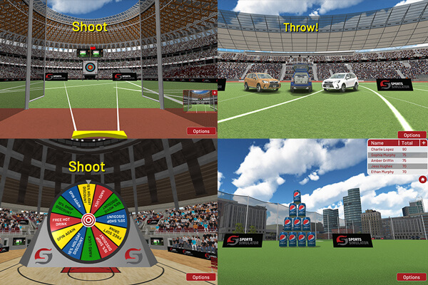Games mode on the Sports Simulator.