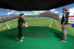 Playing the HD sports simulator.