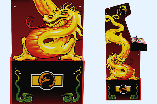 Arcade1up Mortal Kombat arcade cabinet artwork.