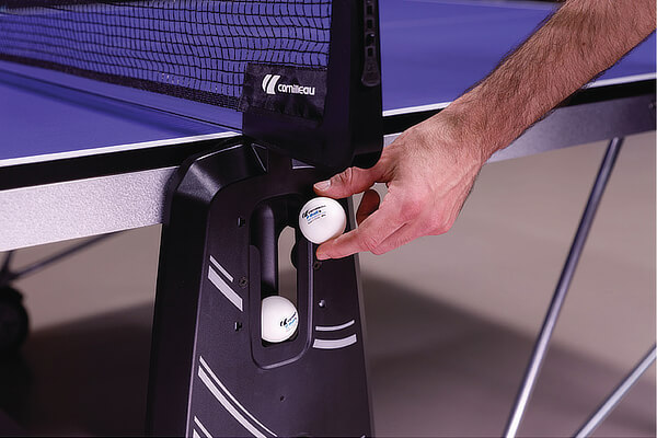 Built-in ball storage on the Sport 300 Indoor.