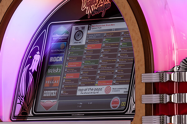 The SL15 digital Jukebox screen.
