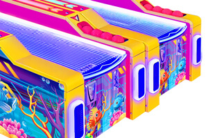 Aqua-ball Skee-ball Skee-ball arcade machine bottom.