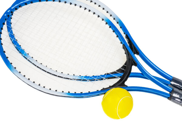 The Outdoor short tennis bat and ball.