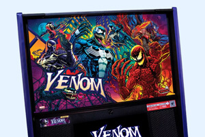 The Top of the Venom pinball cabinet.