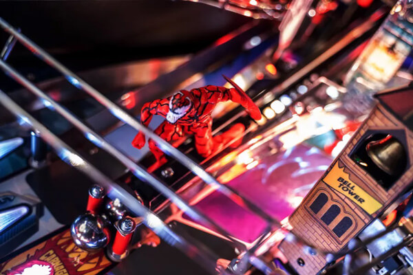 A close up shot of the Venom premium playfield.