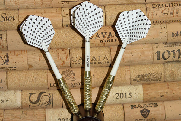 The dartboard darts.