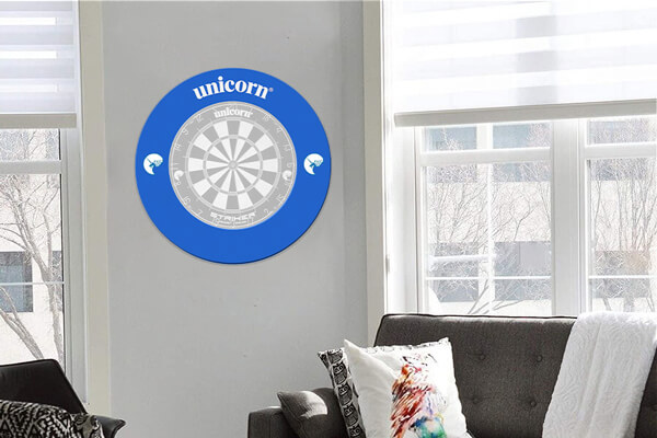 The darts surround fitted to a dartboard.