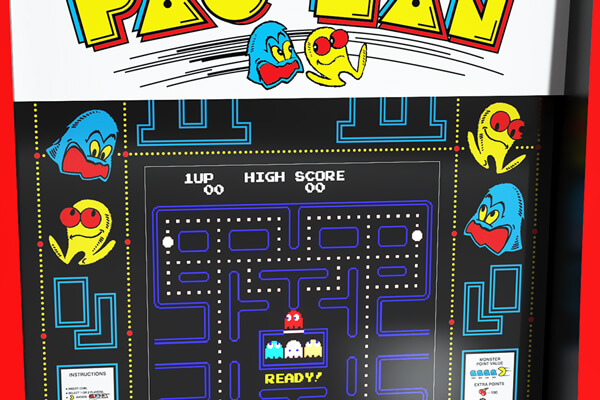 The Arcade1up Pac-Man Countercade screen.