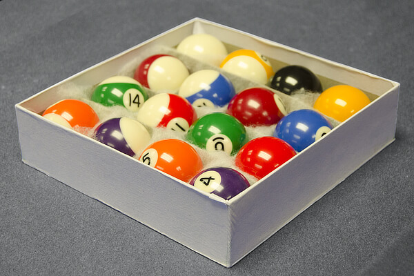 The Pureline Regal Pool Table balls.