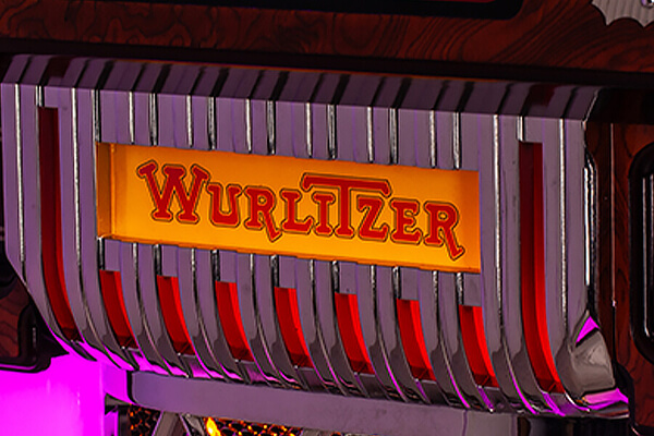 The Wurlitzer 1015 tribute jukeboxe cabinet detail.
