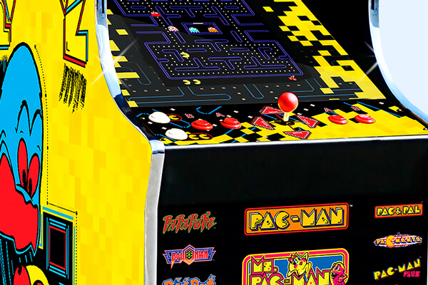 The Pixel bash Cabaret arcade machine controls.