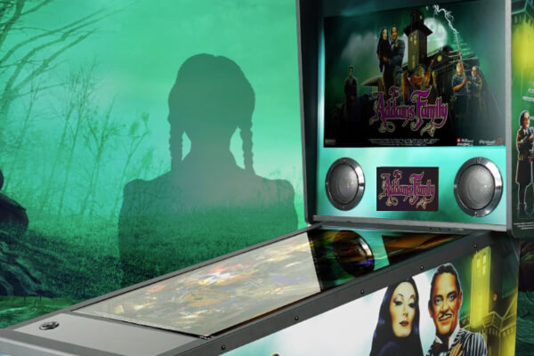 Artwork on the AtGames Addams Family Pinball.