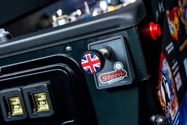 The pinball James bond 60th anniversary features.