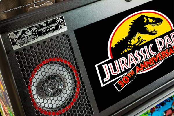 The pinball Jurassic Park 30th anniversary limited edition speaker.