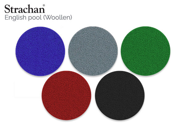 The cloth options on the GB Pro pool table.